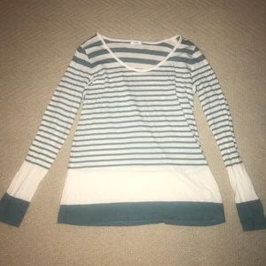 Womens Vince long sleeve striped top